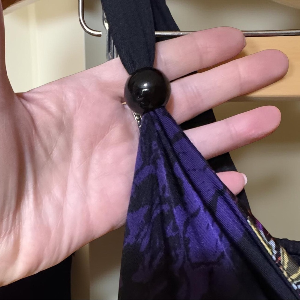 Stunning,purple and black large bloom floral,floor length maxi maxi dress Gypsy - Picture 2 of 8